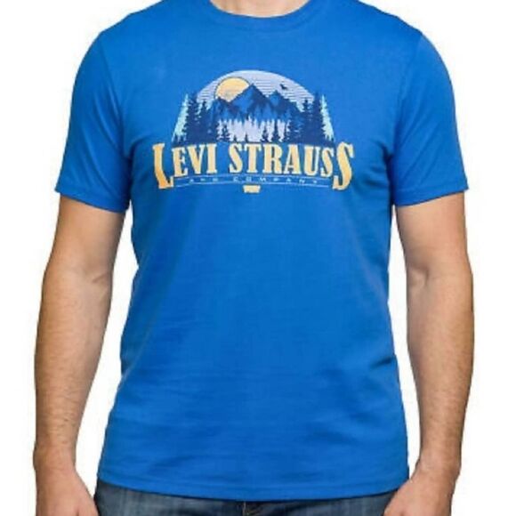 🔹️NWT Levi's Blue Mountain Short Sleeve Shirt Men's Large - Picture 1 of 9